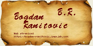 Bogdan Ranitović vizit kartica